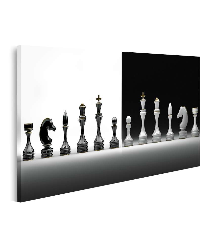 Islandburner Bild auf Leinwand Komplettes Wandbild-Set mit Schachmotiv