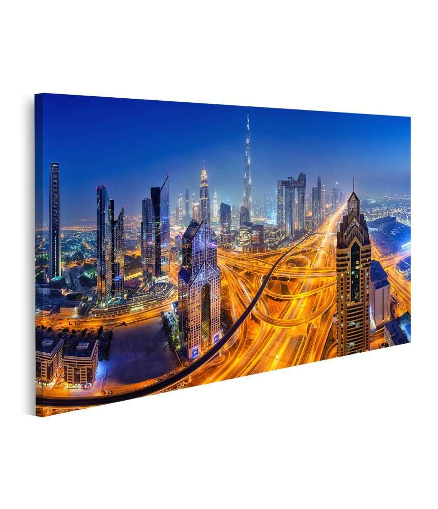 Islandburner Bild auf Leinwand Nächtlicher Panoramablick auf die Skyline von Dubai