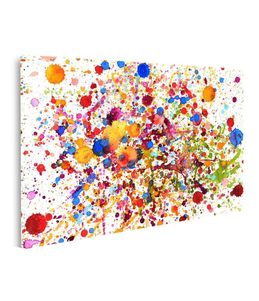 Islandburner Bild auf Leinwand Lebhaftes abstraktes Wandbild mit buntem Aquarell-Splash-Muster