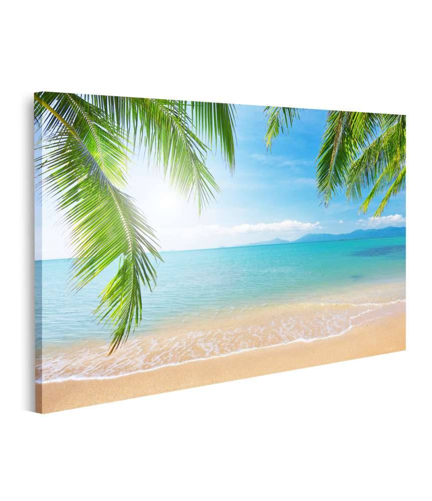 Islandburner Bild auf Leinwand Urlaubsfeeling mit Palmen und tropischem Strand Wandbild