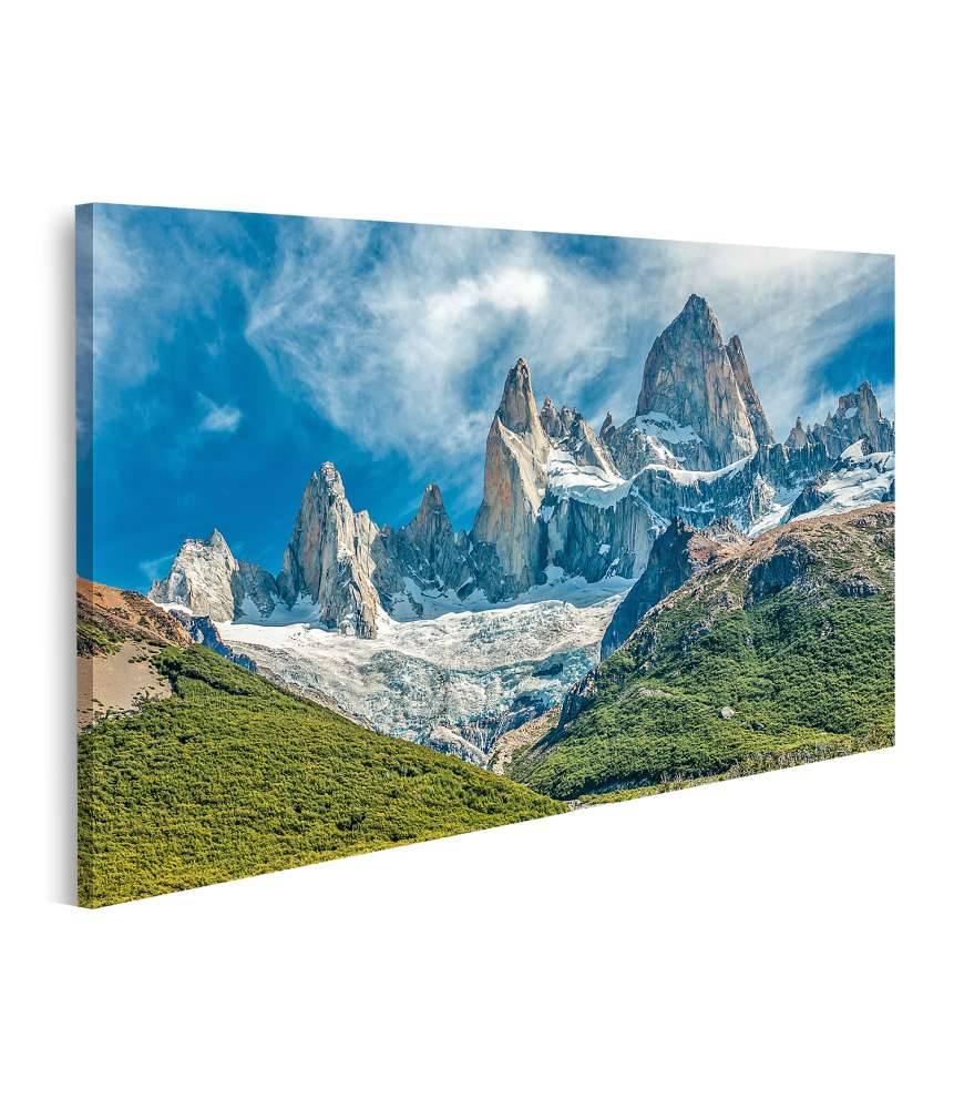 Islandburner Bild auf Leinwand Atemberaubendes Wandbild des Fitz Roy Berges in El Chalten, Patagonien, Argentinien