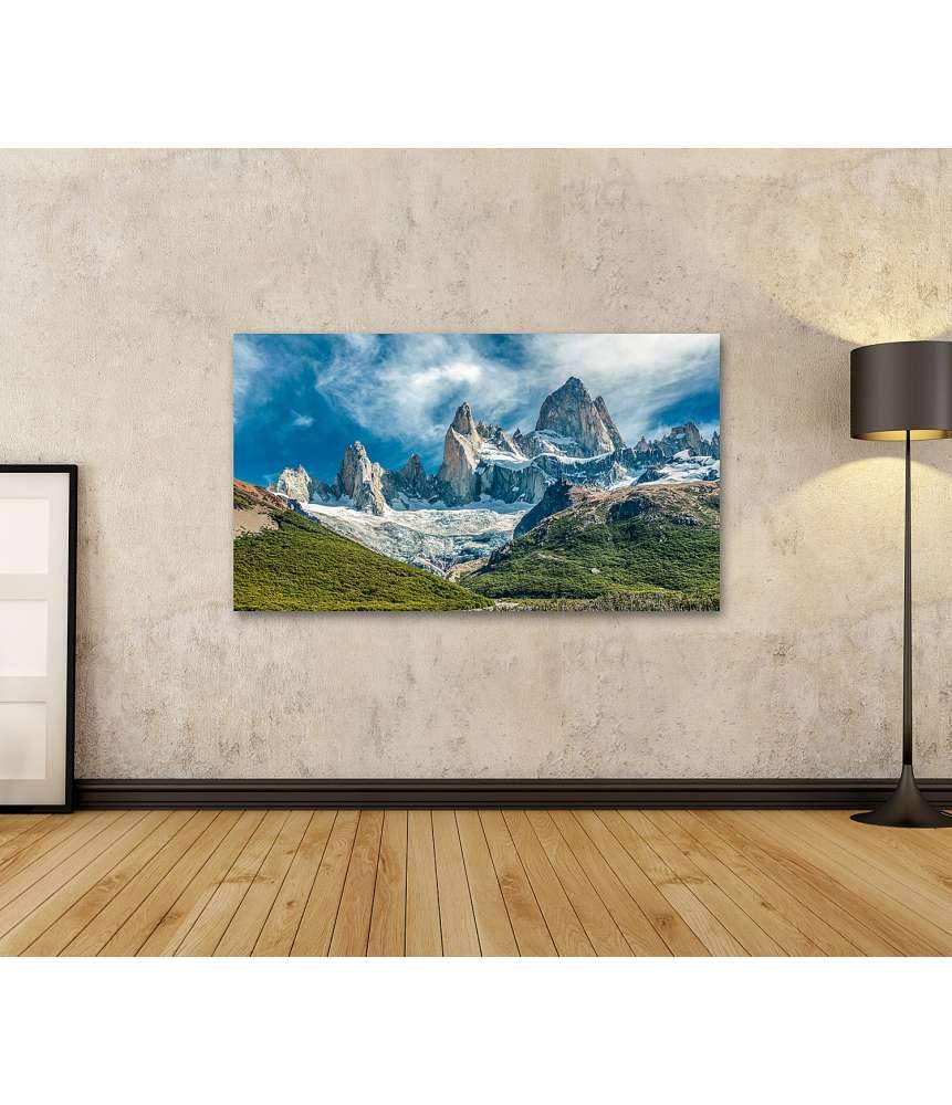 Islandburner Bild auf Leinwand Atemberaubendes Wandbild des Fitz Roy Berges in El Chalten, Patagonien, Argentinien VIP-Rabatte