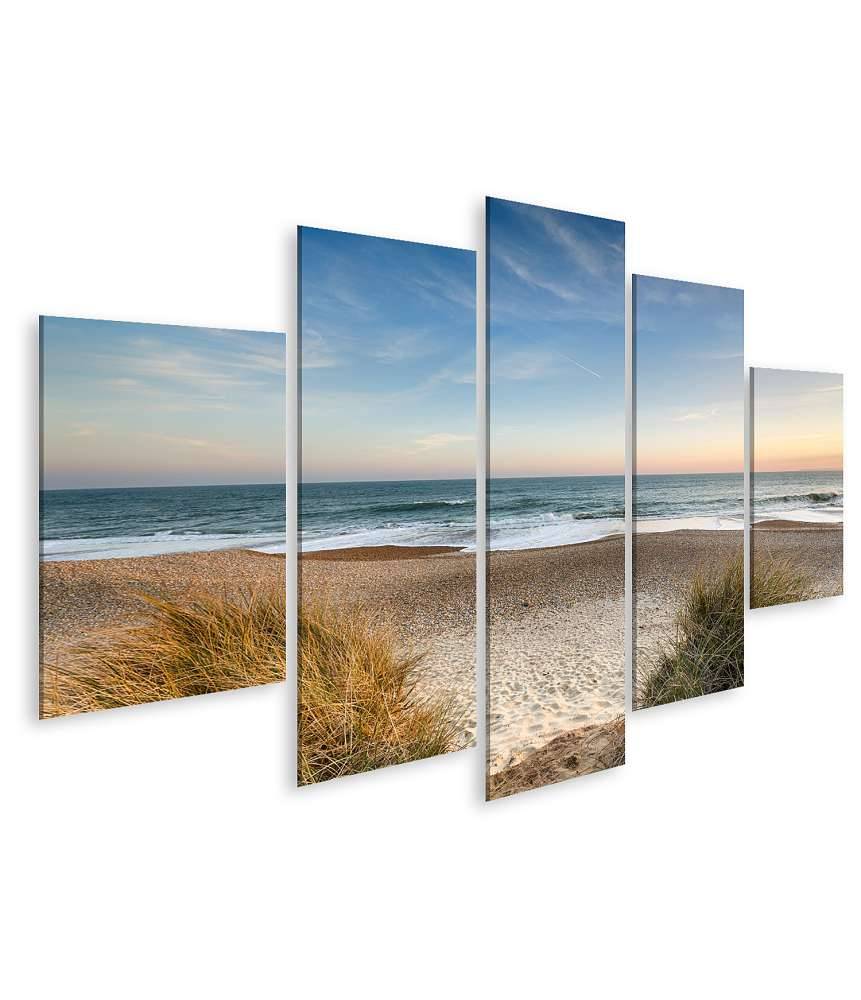 Islandburner Bild auf Leinwand Dünen, Sandstrand, Meer und Inseln an der Nordsee auf dem Wandbild