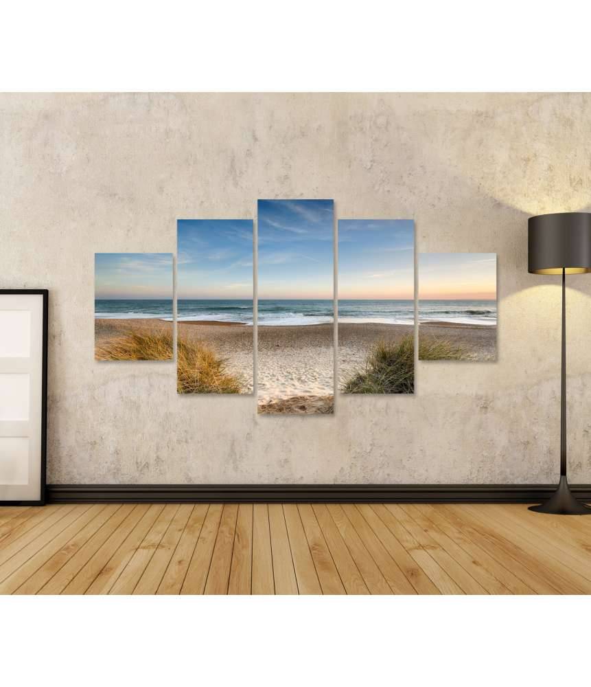 Islandburner Bild auf Leinwand Dünen, Sandstrand, Meer und Inseln an der Nordsee auf dem Wandbild Super Sparpreis