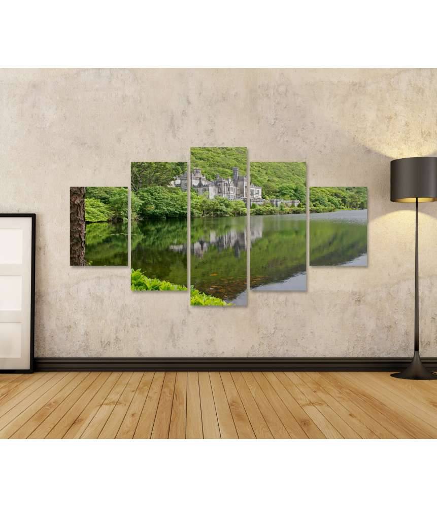 Islandburner Bild auf Leinwand Atemberaubendes Wandbild der historischen Kylemore Abbey in Galway, Irland Wochenangebot