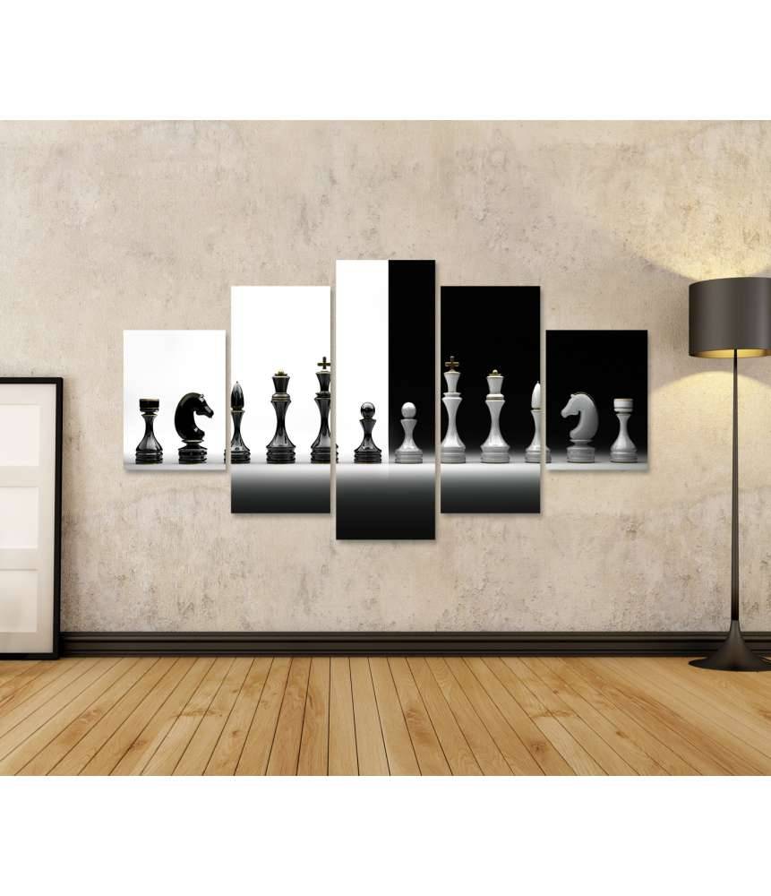 Islandburner Bild auf Leinwand Komplettes Wandbild-Set mit Schachmotiv Begrenzte Freigabe