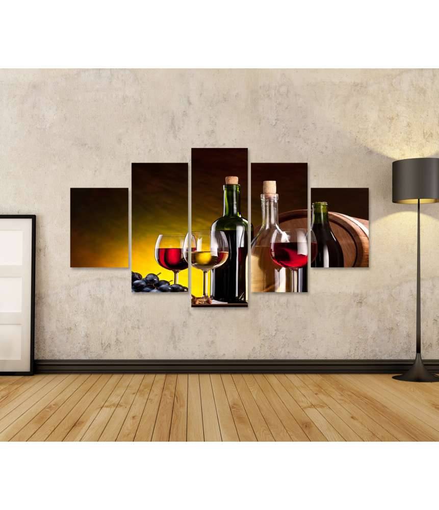 Islandburner Bild auf Leinwand Stillleben mit kunstvoll arrangierten Weinflaschen Letzte 3 Tage