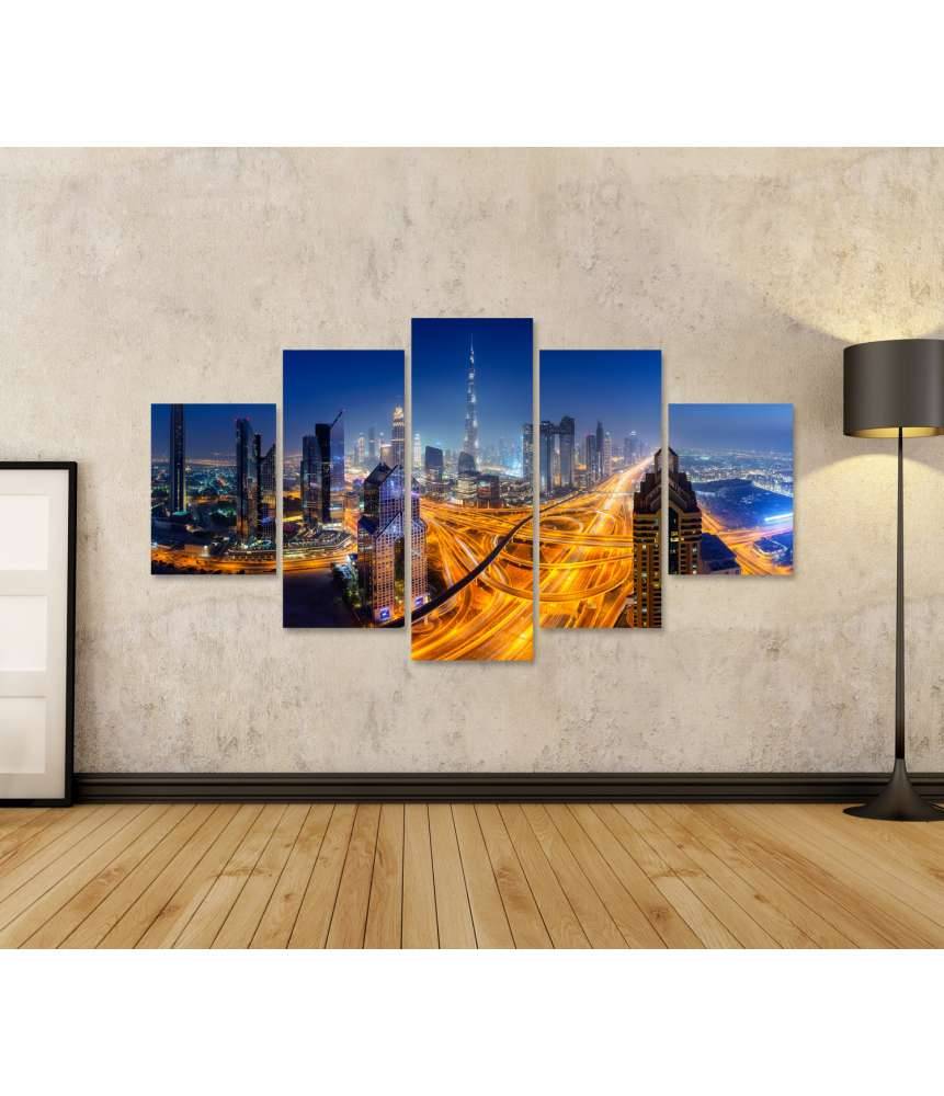 Islandburner Bild auf Leinwand Nächtlicher Panoramablick auf die Skyline von Dubai Letzte 2 Tage