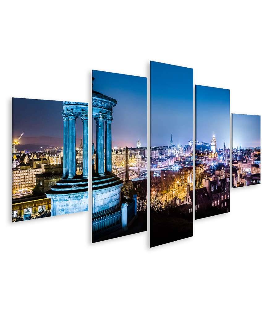 Islandburner Bild auf Leinwand Nächtliche Panoramaansicht von Edinburgh, Schottland, vom Calton Hill