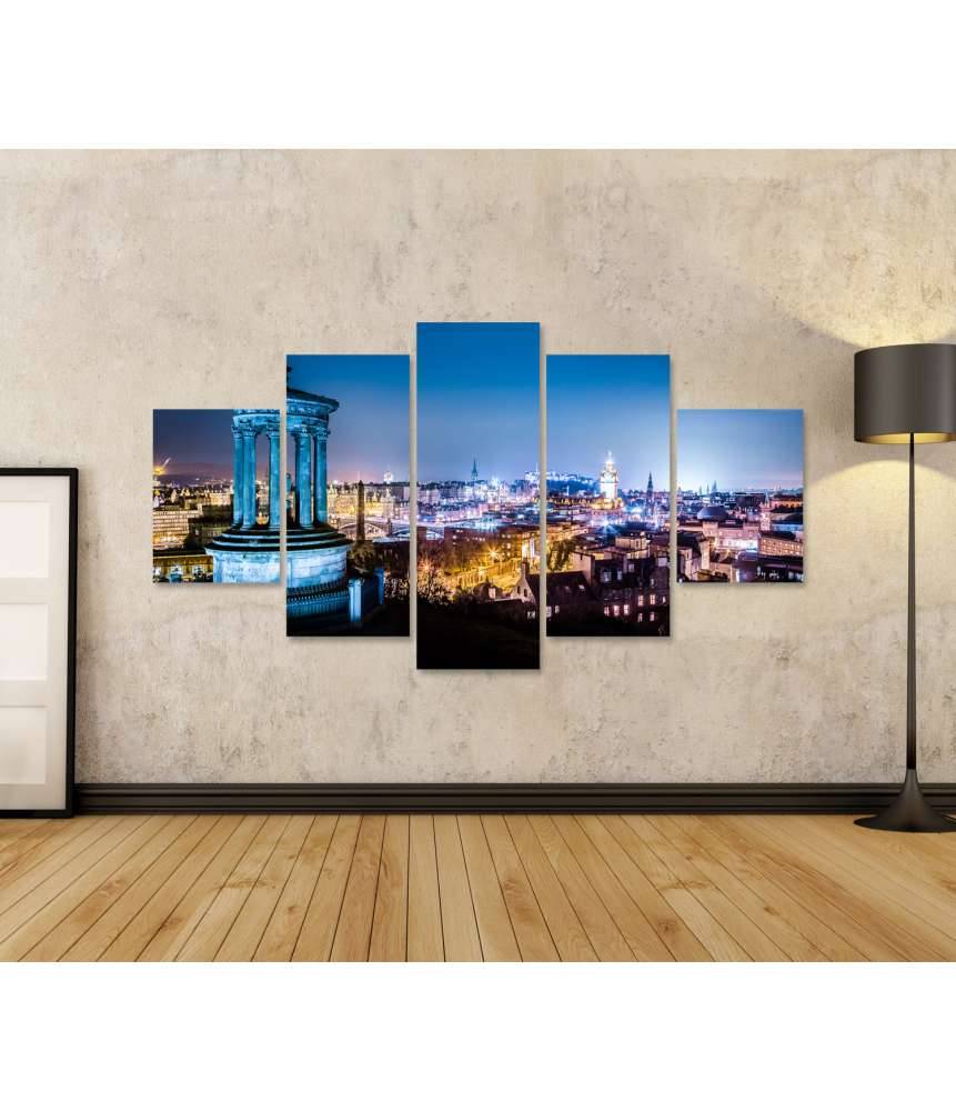 Islandburner Bild auf Leinwand Nächtliche Panoramaansicht von Edinburgh, Schottland, vom Calton Hill Bis zu 50% Rabatt
