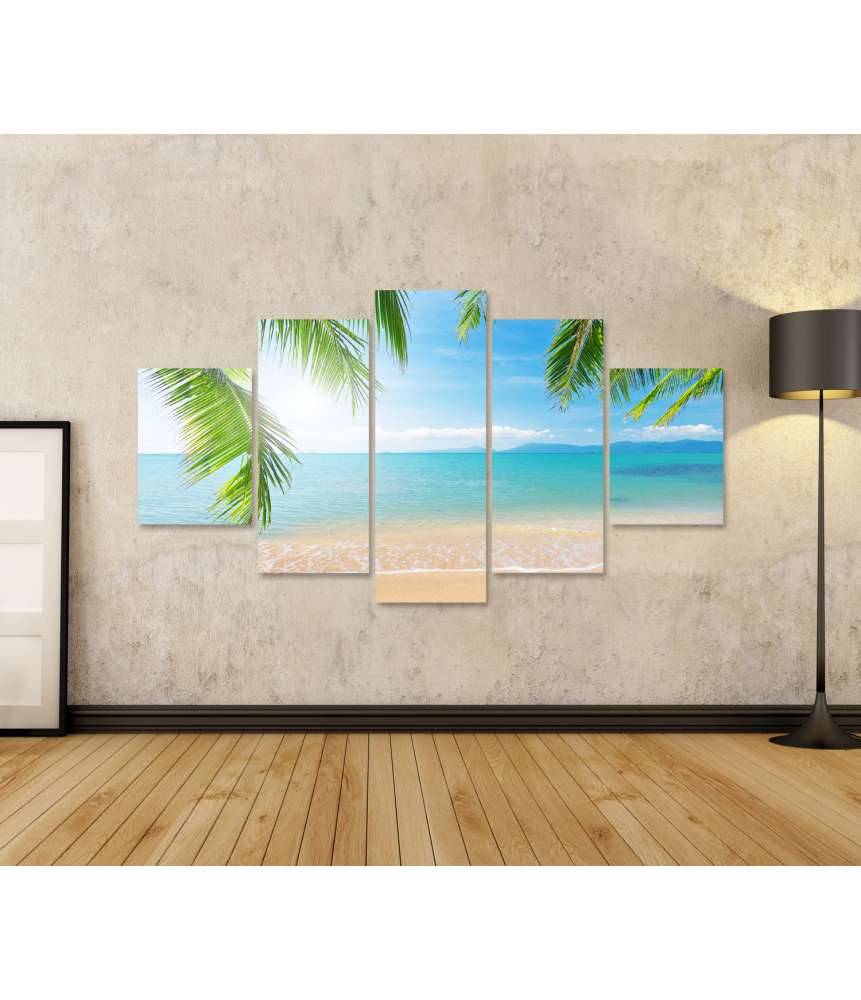 Islandburner Bild auf Leinwand Urlaubsfeeling mit Palmen und tropischem Strand Wandbild Clearance-Verkauf