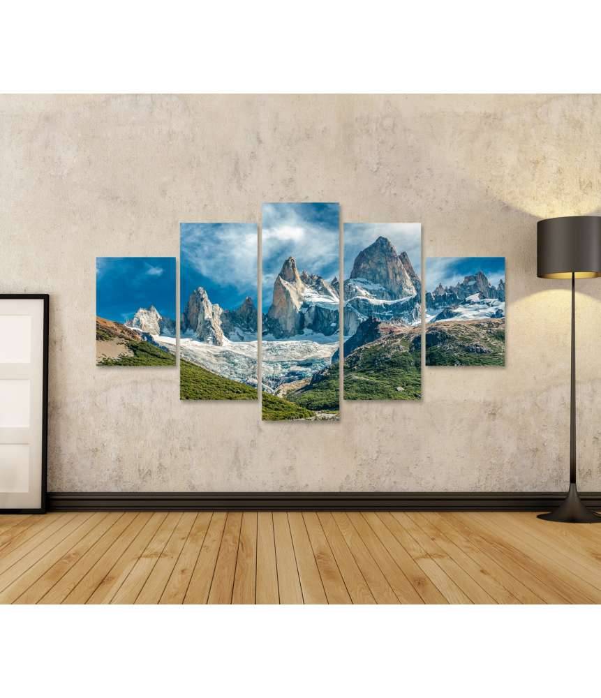 Islandburner Bild auf Leinwand Atemberaubendes Wandbild des Fitz Roy Berges in El Chalten, Patagonien, Argentinien Fabrikladen