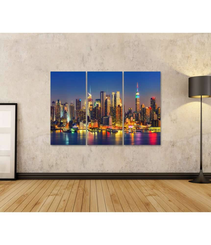 Islandburner Bild auf Leinwand Nachtlicher Blick auf Manhattan, New York, USA Speichern exportieren