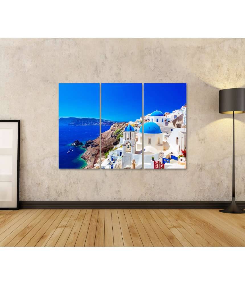 Islandburner Bild auf Leinwand Blaue Kuppeln von Oia, einer Stadt auf der griechischen Insel Santorini Limitierter Zeitrabatt