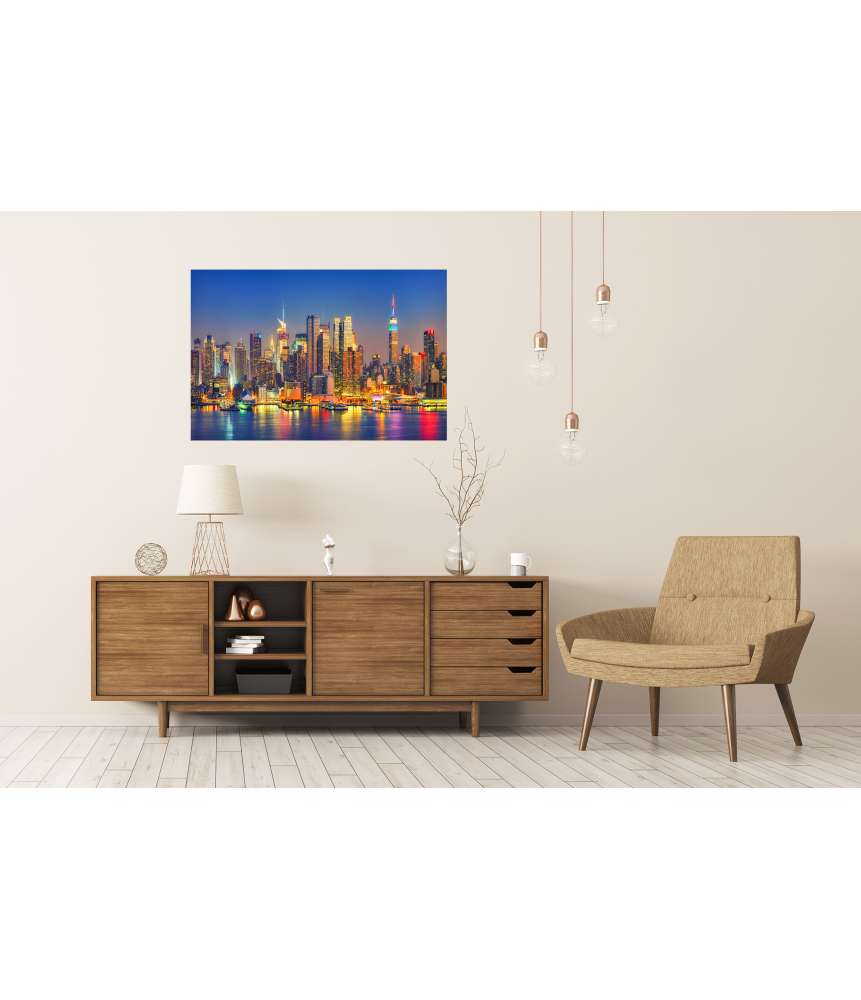 Islandburner XXL Premium Poster Nachtlicher Blick auf Manhattan, New York, USA Exklusive Angebote