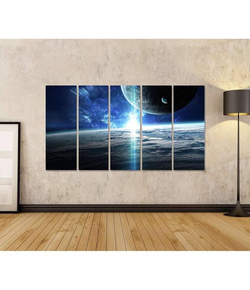 Islandburner Bild auf Leinwand Weltraumbild mit Universum, Planeten, Sternen und Galaxien Kostenloser Versand international
