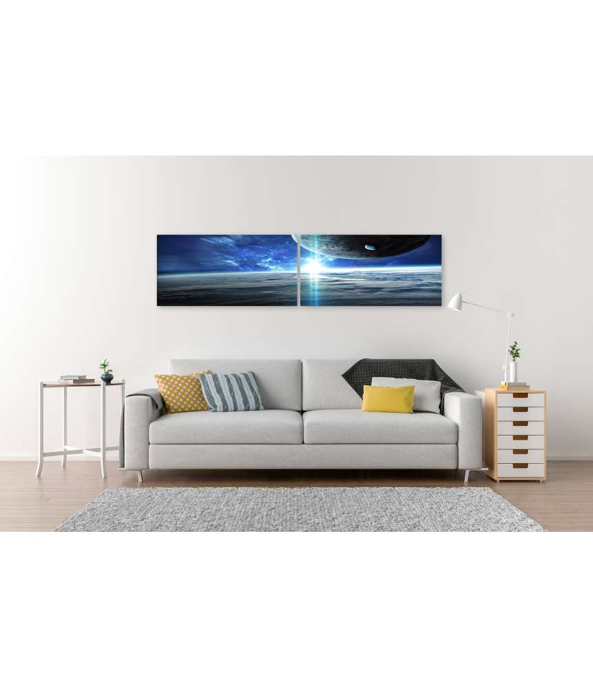 Islandburner Bild auf Leinwand Weltraumbild mit Universum, Planeten, Sternen und Galaxien Saisonschlussverkauf