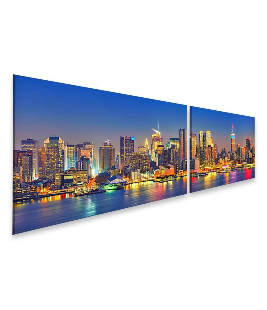 Islandburner Bild auf Leinwand Nachtlicher Blick auf Manhattan, New York, USA