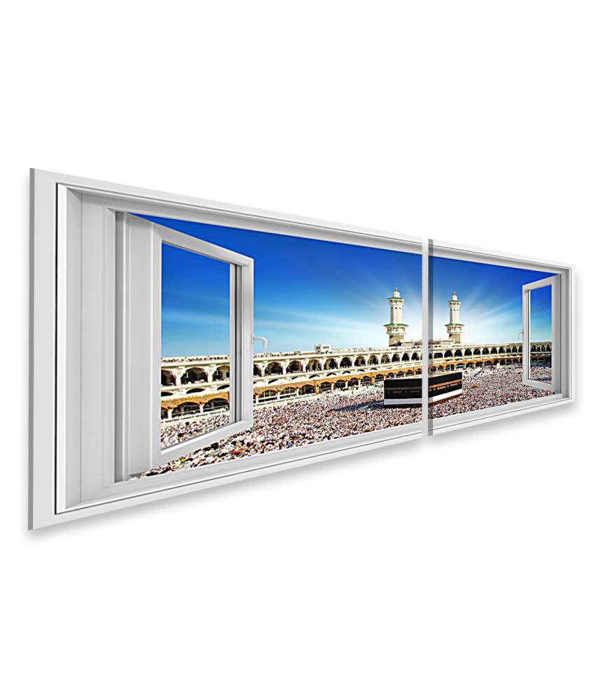Islandburner Bild auf Leinwand Beeindruckendes Wandbild: Fensterblick auf die Kaaba, Mekka, Saudi Arabien Cyber Monday