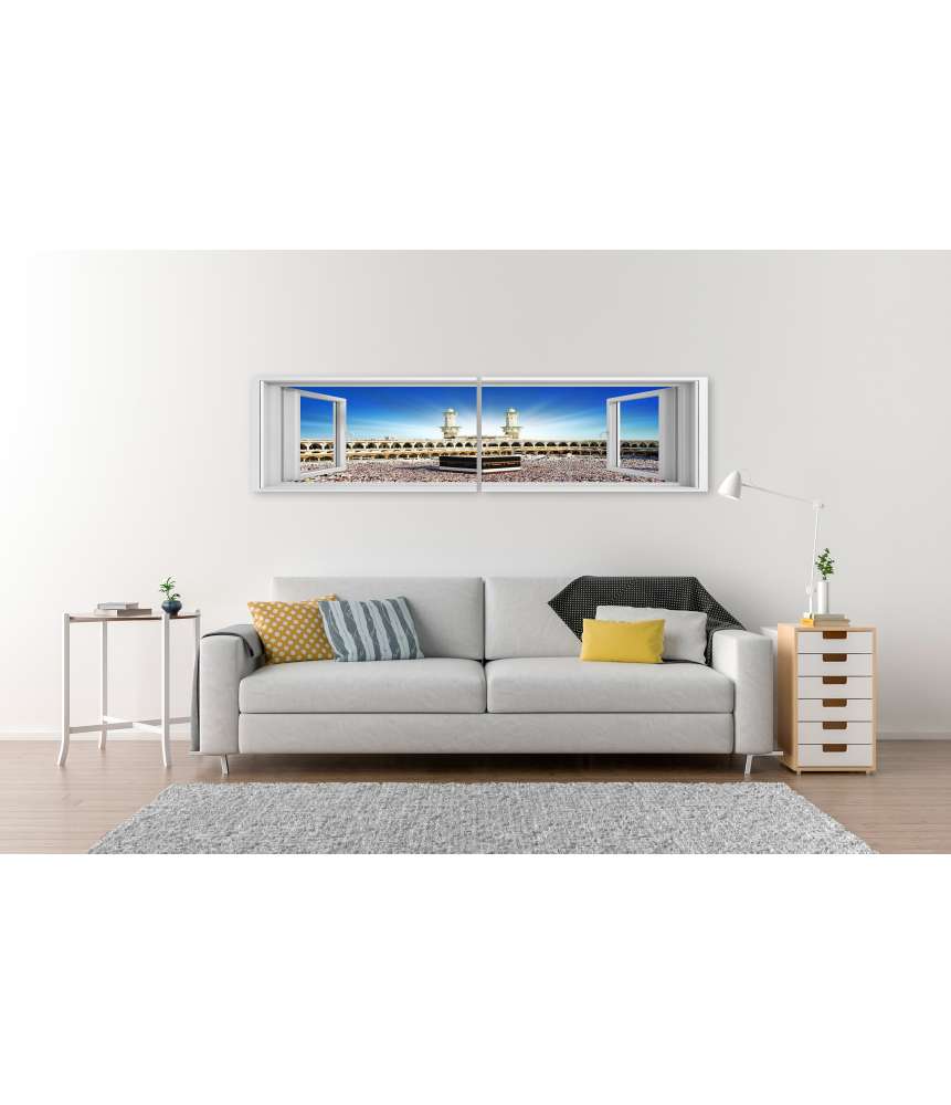 Islandburner Bild auf Leinwand Beeindruckendes Wandbild: Fensterblick auf die Kaaba, Mekka, Saudi Arabien Cyber Monday