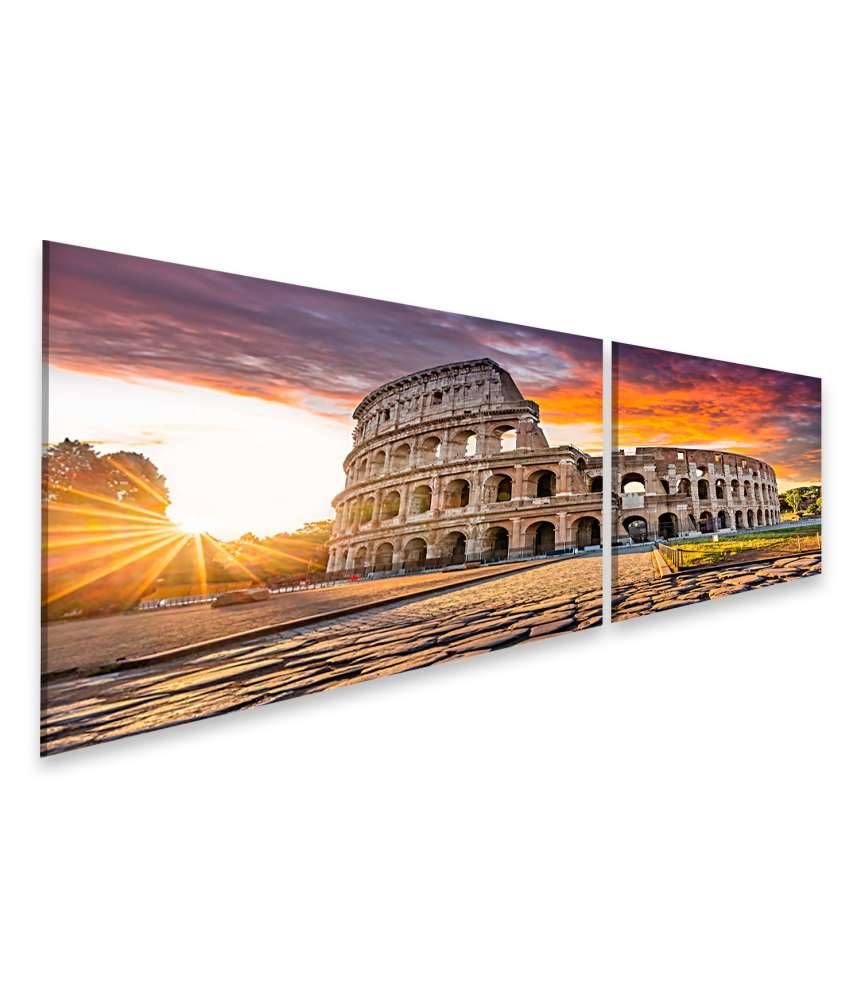 Islandburner Bild auf Leinwand Sonnenaufgang über dem Kolosseum in Rom, Italien - Sommerurlaubszene Bestseller