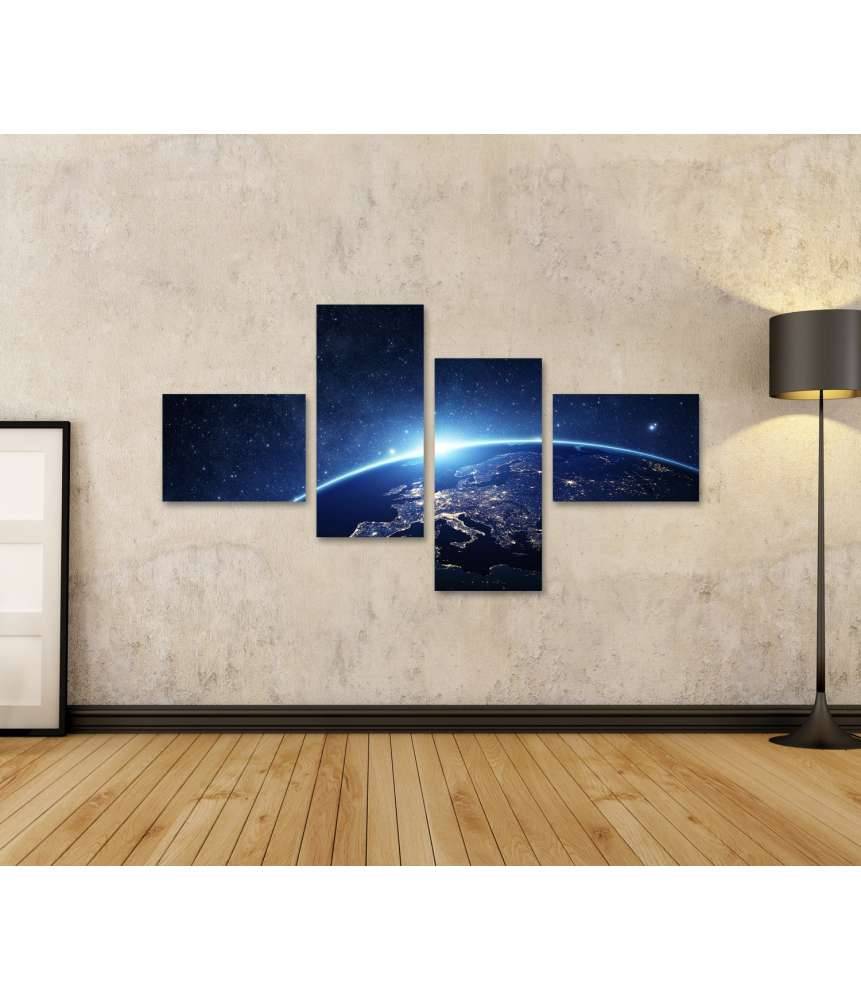 Islandburner Bild auf Leinwand Nächtliche Ansicht der Erde vom Weltraum aus auf dem Wandbild Tägliche Deals