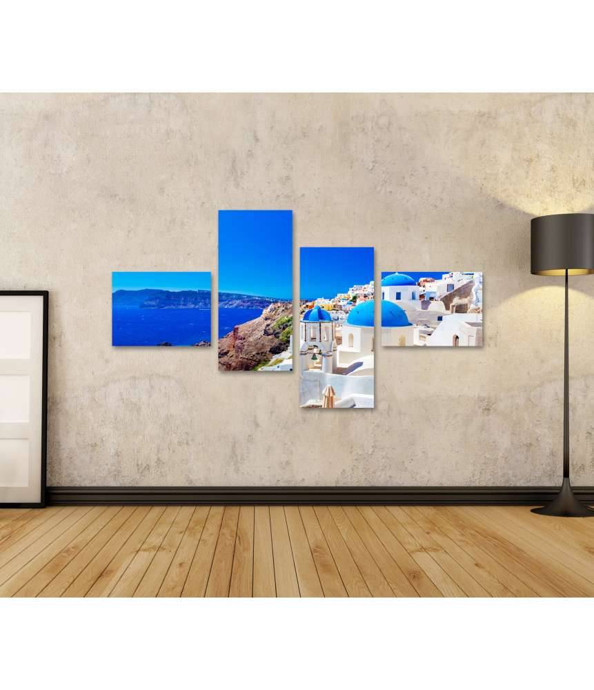 Islandburner Bild auf Leinwand Blaue Kuppeln von Oia, einer Stadt auf der griechischen Insel Santorini VIP-Rabatte