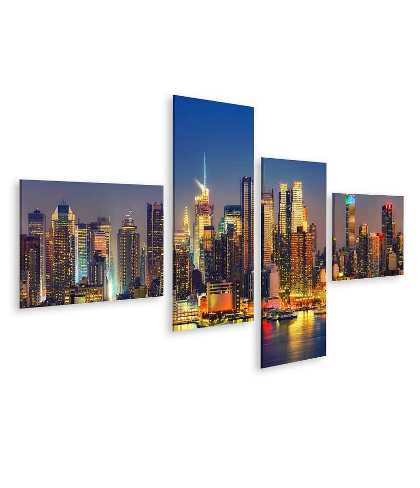 Islandburner Bild auf Leinwand Nachtlicher Blick auf Manhattan, New York, USA