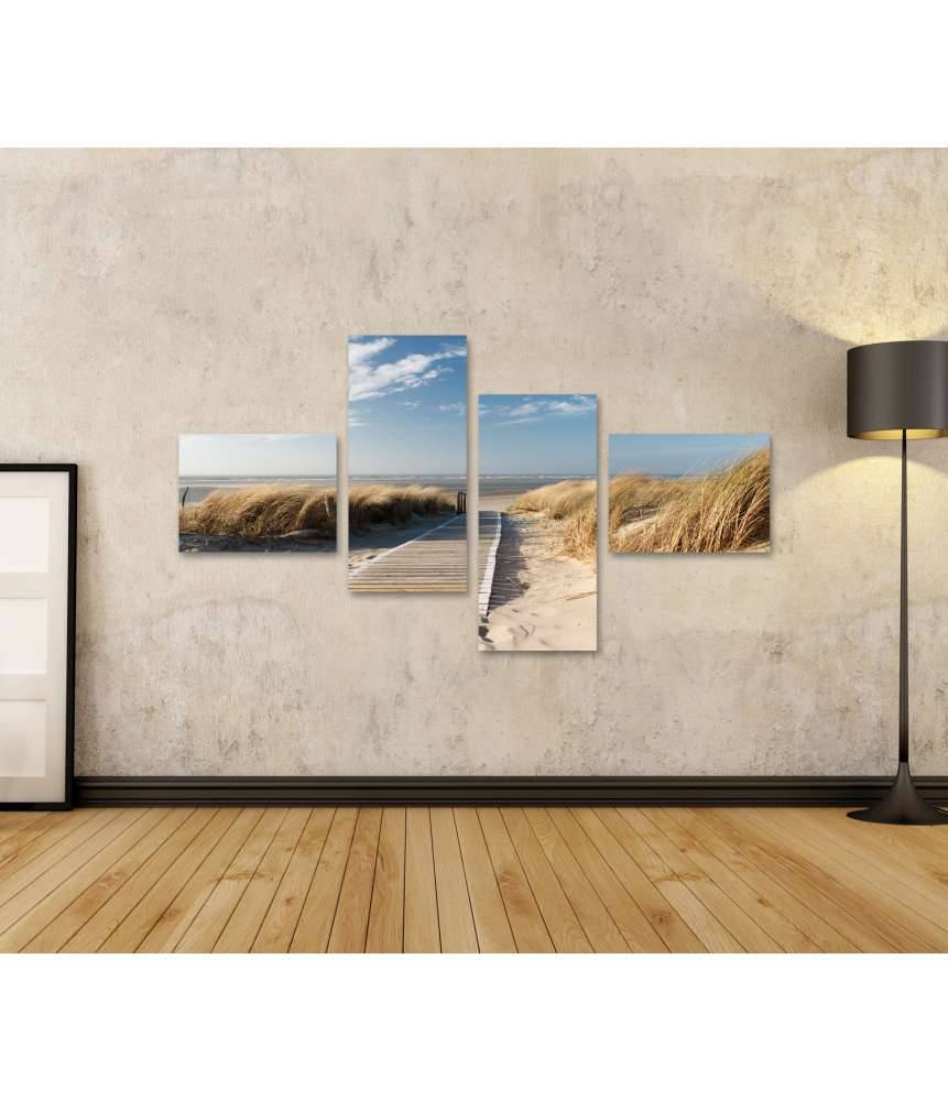 Islandburner Bild auf Leinwand Weg durch Dünen auf Langeoog zum Nordsee-Strand - Wandbild Bis zu 60% Rabatt