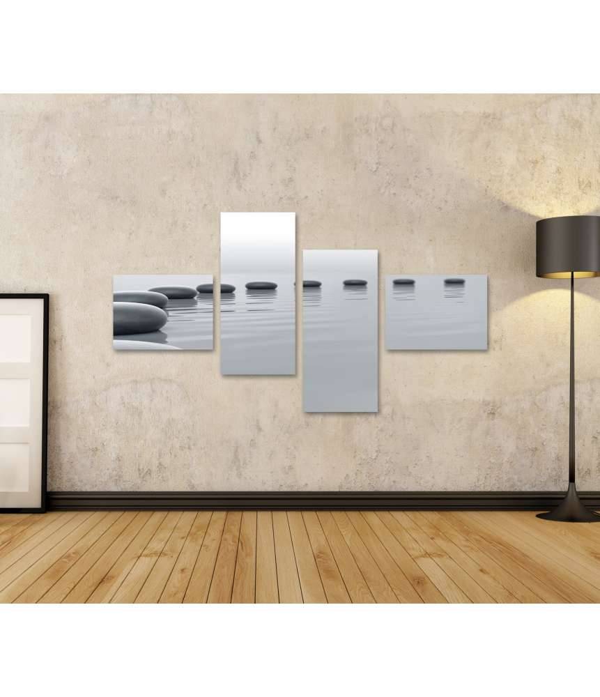 Islandburner Bild auf Leinwand Zen-Steine formen einen meditativen Kreis im Wasser - Spa-Wandbild Vierteljährliche Förderung
