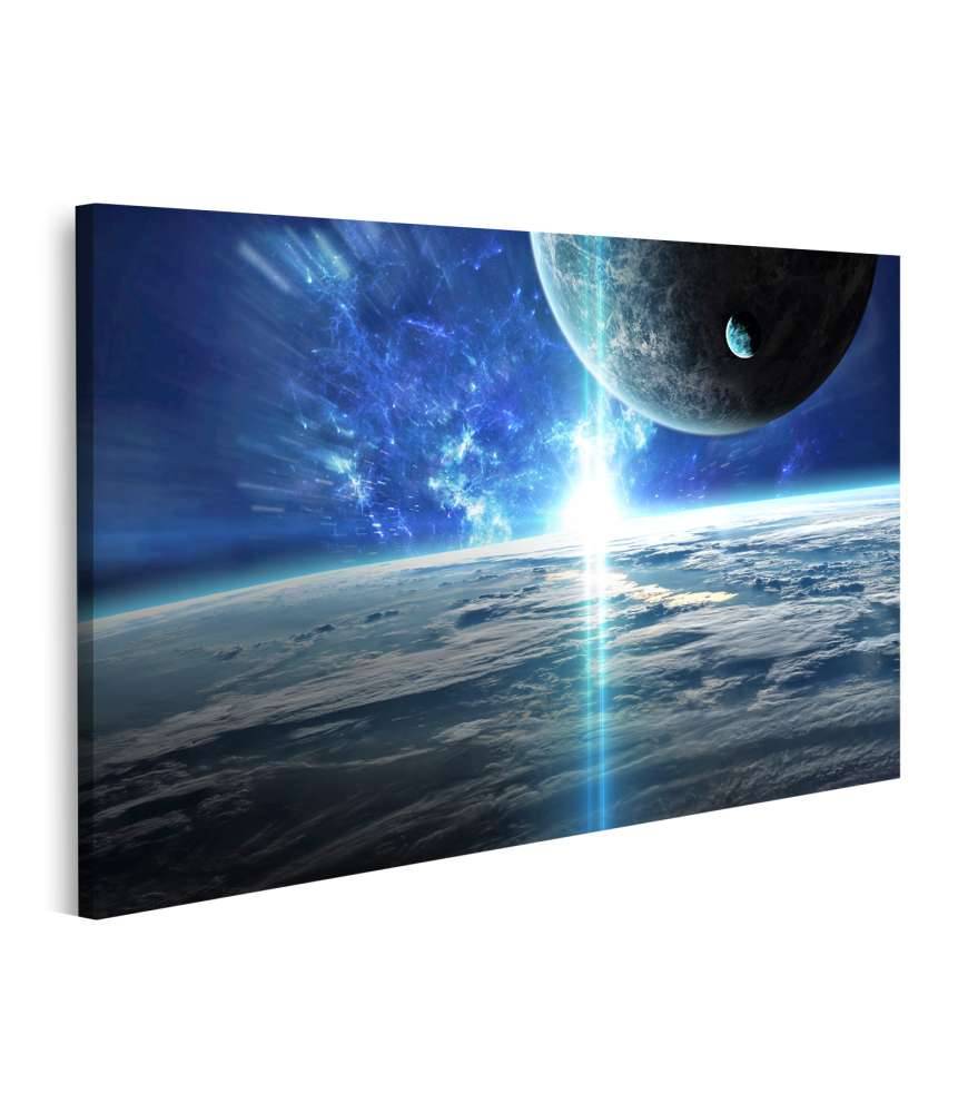 Islandburner Bild auf Leinwand Weltraumbild mit Universum, Planeten, Sternen und Galaxien Discount Store für neue Produkte