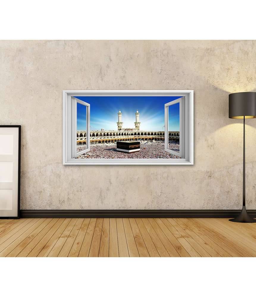 Islandburner Bild auf Leinwand Beeindruckendes Wandbild: Fensterblick auf die Kaaba, Mekka, Saudi Arabien Super Rabatt