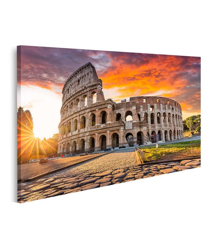 Islandburner Bild auf Leinwand Sonnenaufgang über dem Kolosseum in Rom, Italien - Sommerurlaubszene Verkauf
