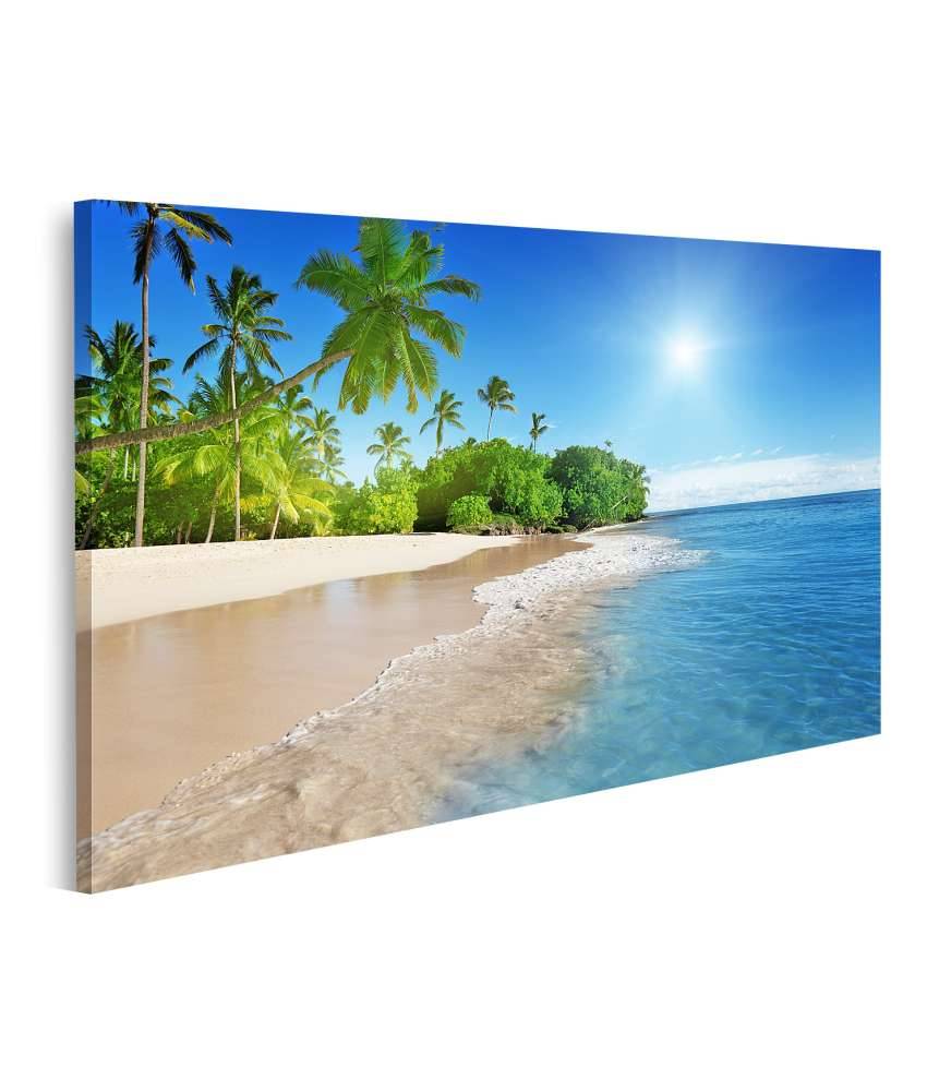 Islandburner Bild auf Leinwand Bild von einem idyllischen karibischen Meer mit hübschen Palmen Fabrikverkauf