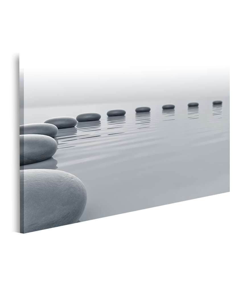 Islandburner Bild auf Leinwand Zen-Steine formen einen meditativen Kreis im Wasser - Spa-Wandbild Meist gekauft