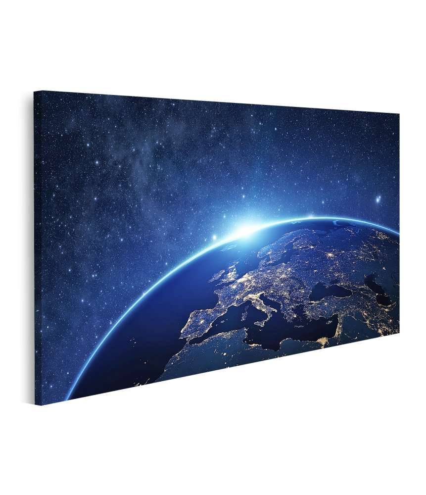 Islandburner Bild auf Leinwand Nächtliche Ansicht der Erde vom Weltraum aus auf dem Wandbild Fabrik Onlineshop