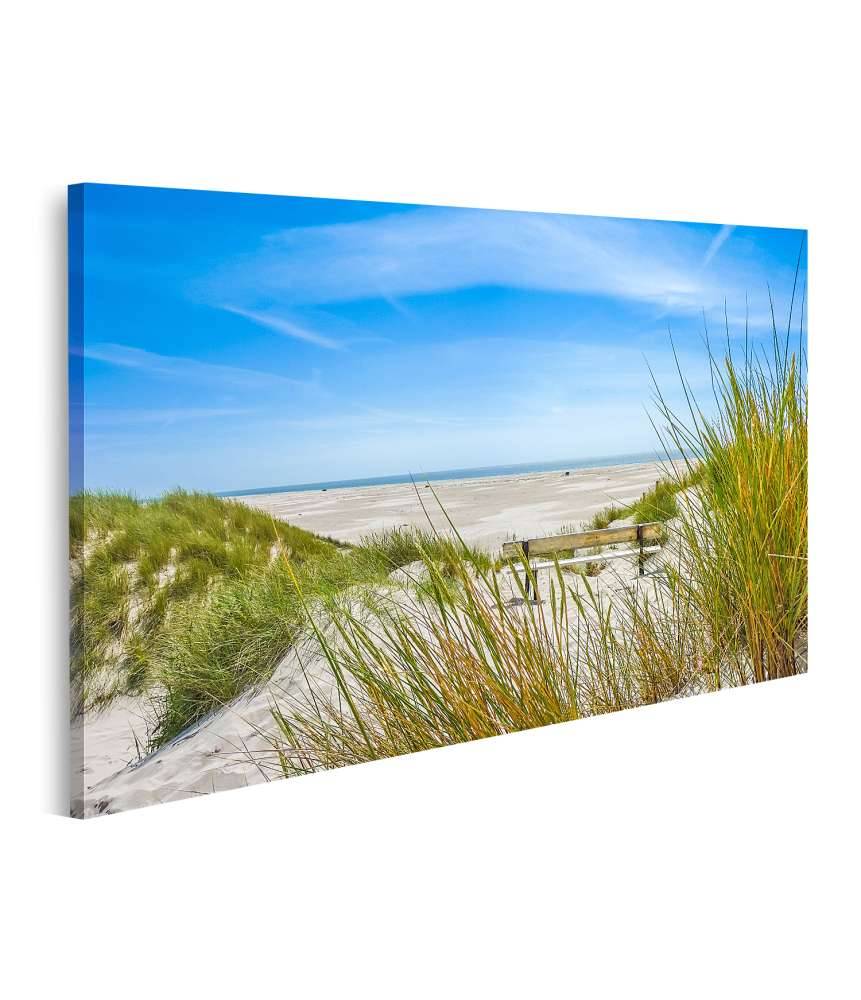 Islandburner Bild auf Leinwand Atemberaubendes Wandbild von Dünen und Strand auf Amrum, Nordsee Sonderangebot