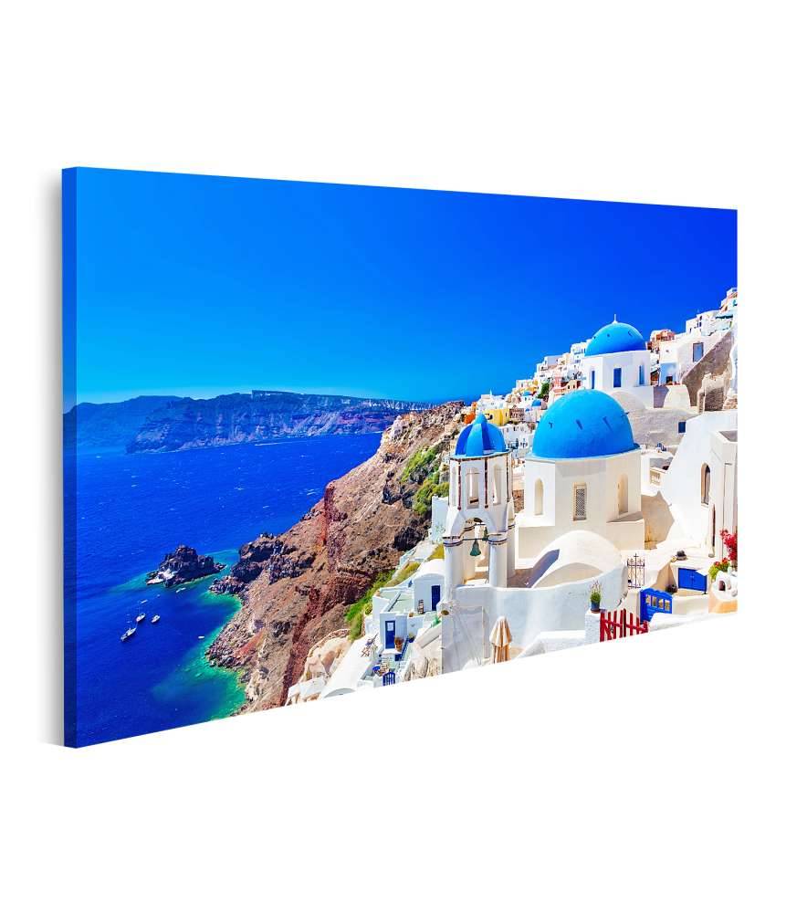 Islandburner Bild auf Leinwand Blaue Kuppeln von Oia, einer Stadt auf der griechischen Insel Santorini Rabatt