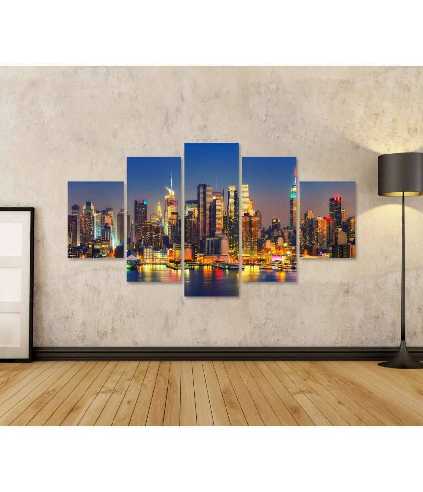 Islandburner Bild auf Leinwand Nachtlicher Blick auf Manhattan, New York, USA Flash Sale