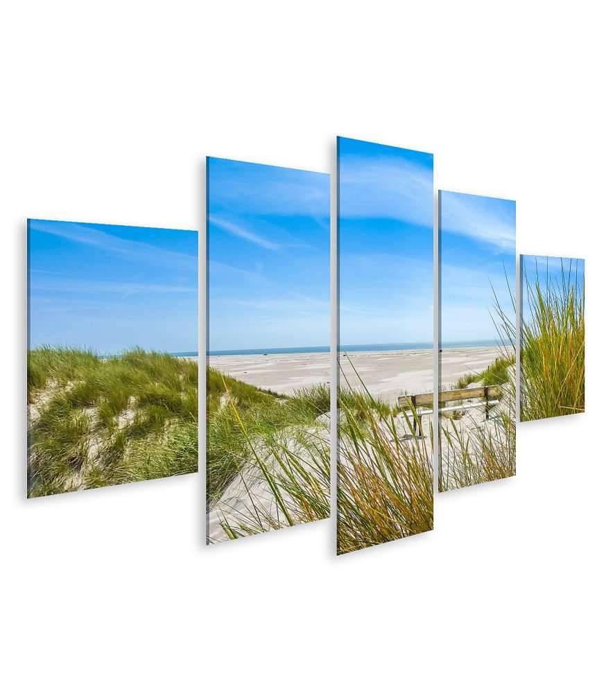 Islandburner Bild auf Leinwand Atemberaubendes Wandbild von Dünen und Strand auf Amrum, Nordsee Zeitlich begrenztes Angebot