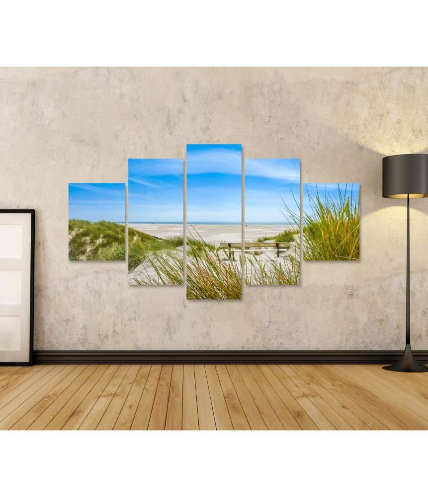 Islandburner Bild auf Leinwand Atemberaubendes Wandbild von Dünen und Strand auf Amrum, Nordsee Zeitlich begrenztes Angebot