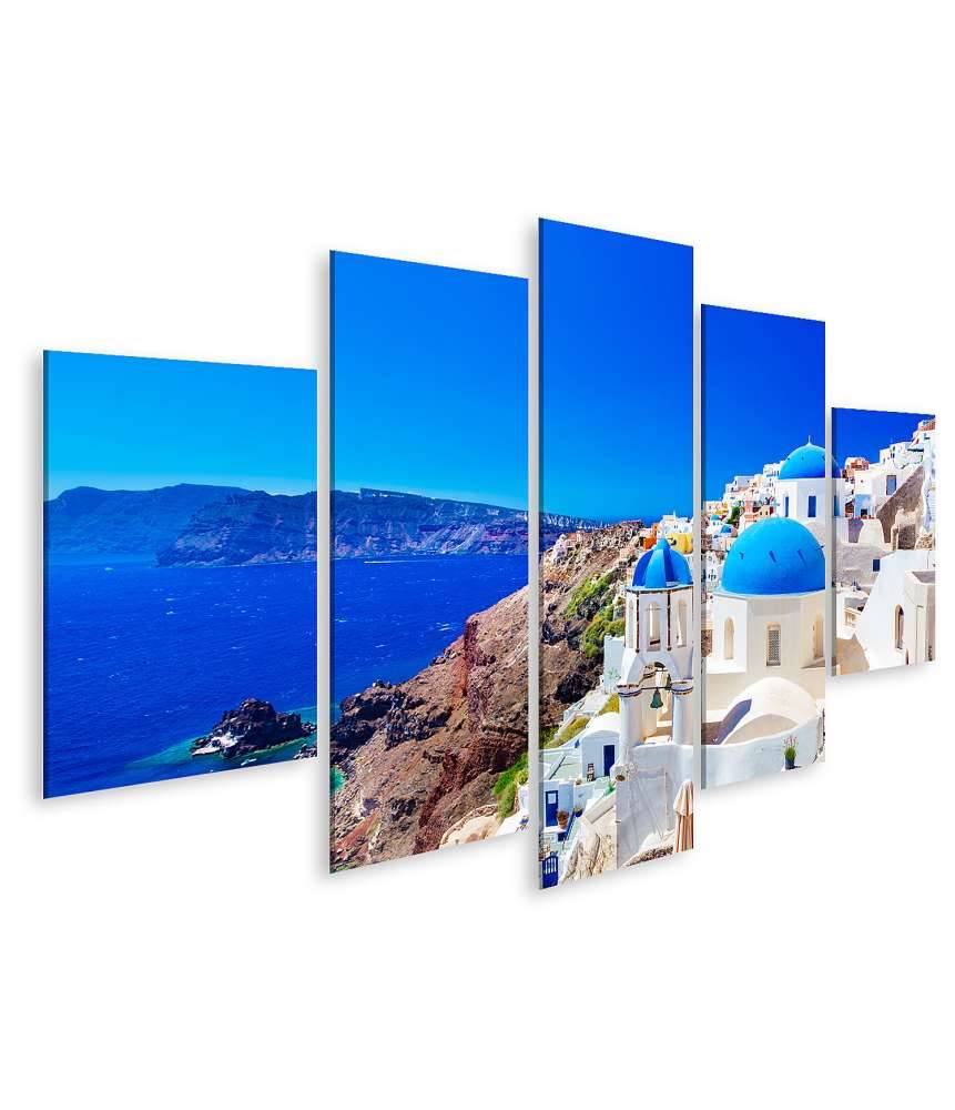 Islandburner Bild auf Leinwand Blaue Kuppeln von Oia, einer Stadt auf der griechischen Insel Santorini Exklusive Angebote