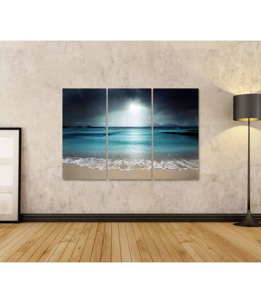 Islandburner Bild auf Leinwand Wandbild: Idyllischer Strand auf La Digue Island, Seychellen Wochenangebot