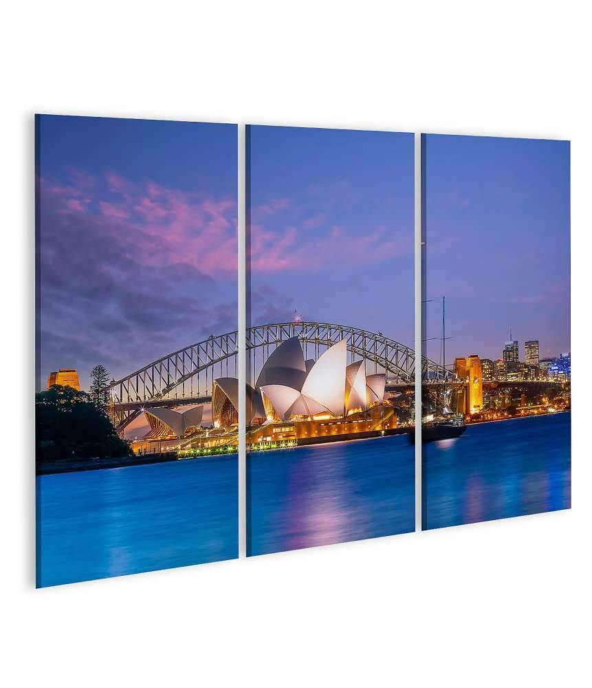 Islandburner Bild auf Leinwand Sonnenuntergang über der Skyline von Downtown Sydney, Australien