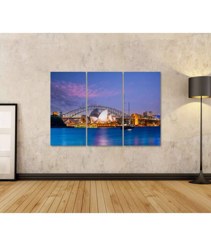 Islandburner Bild auf Leinwand Sonnenuntergang über der Skyline von Downtown Sydney, Australien Zeitbegrenzte Promotion