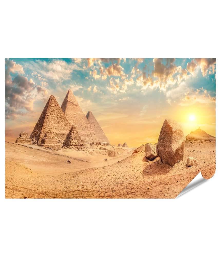 Islandburner XXL Premium Poster Majestätische Pyramiden erheben sich in der Wüste von Gizeh Rabatte dieses Monats
