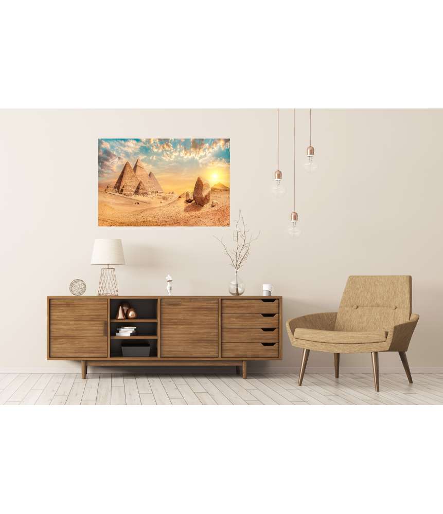 Islandburner XXL Premium Poster Majestätische Pyramiden erheben sich in der Wüste von Gizeh Rabatte dieses Monats