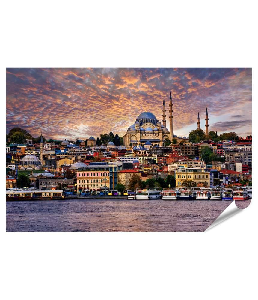Islandburner XXL Premium Poster Blick auf das Goldene Horn und die Altstadt von Istanbul, Türkei Schlussverkauf