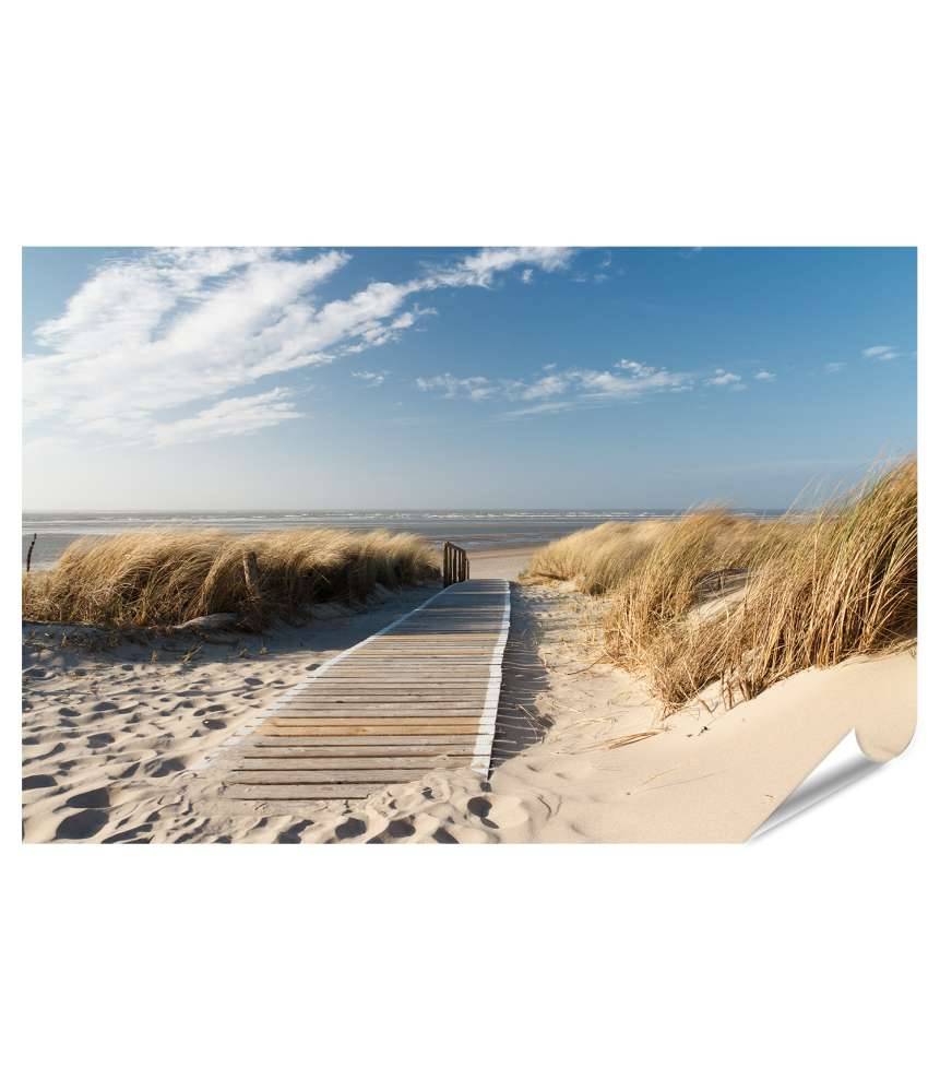 Islandburner XXL Premium Poster Weg durch Dünen auf Langeoog zum Nordsee-Strand - Wandbild Fabrik Onlineshop