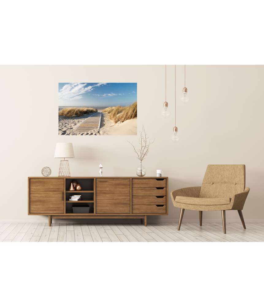 Islandburner XXL Premium Poster Weg durch Dünen auf Langeoog zum Nordsee-Strand - Wandbild Fabrik Onlineshop